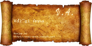 Vági Anna névjegykártya