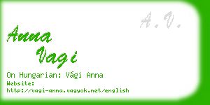 anna vagi business card