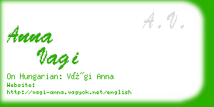 anna vagi business card